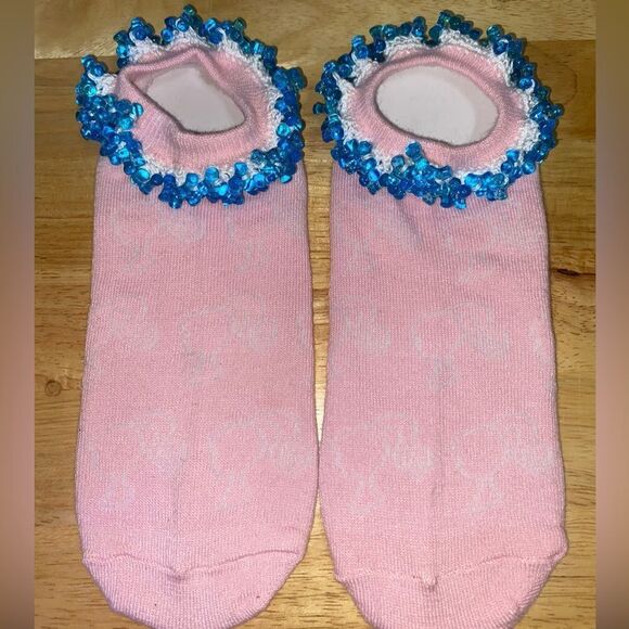 🎀2/$20🎀 Mattel Pink Barbie Beaded Socks - Picture 1 of 5